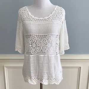 NWT Anthropologie James Covielli Crochet Tee